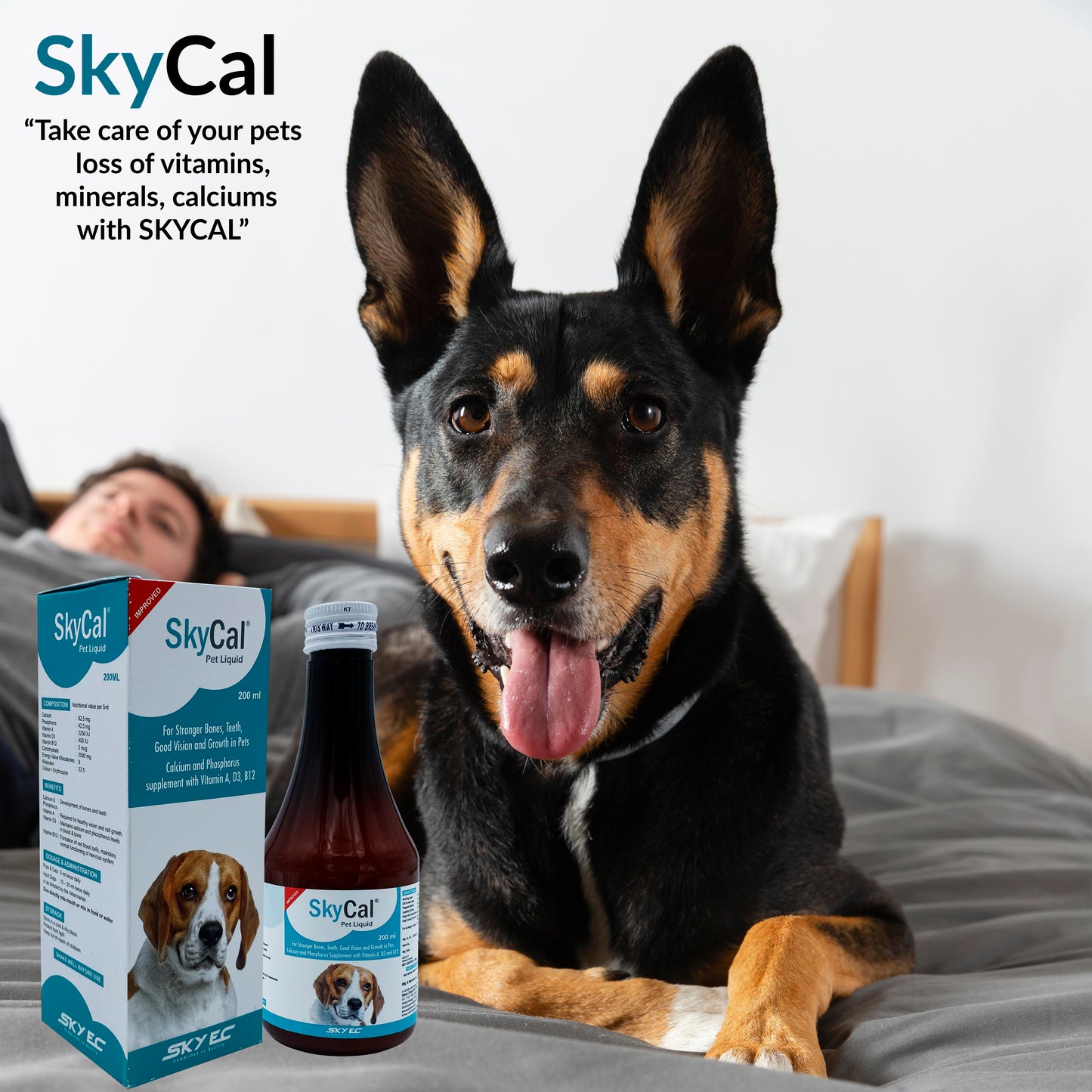 Skycal Pet Liquid – Premium Calcium & Phosphorus Supplement for Stronger Bones, Teeth & Vision in Pets (Pack of 2)
