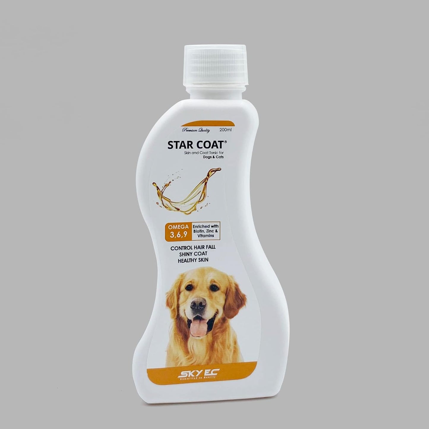 ALP Star Coat Skin and Coat Tonic Supplement Enriched with Omega and Biotin for Dogs and Cats (200 ml)
