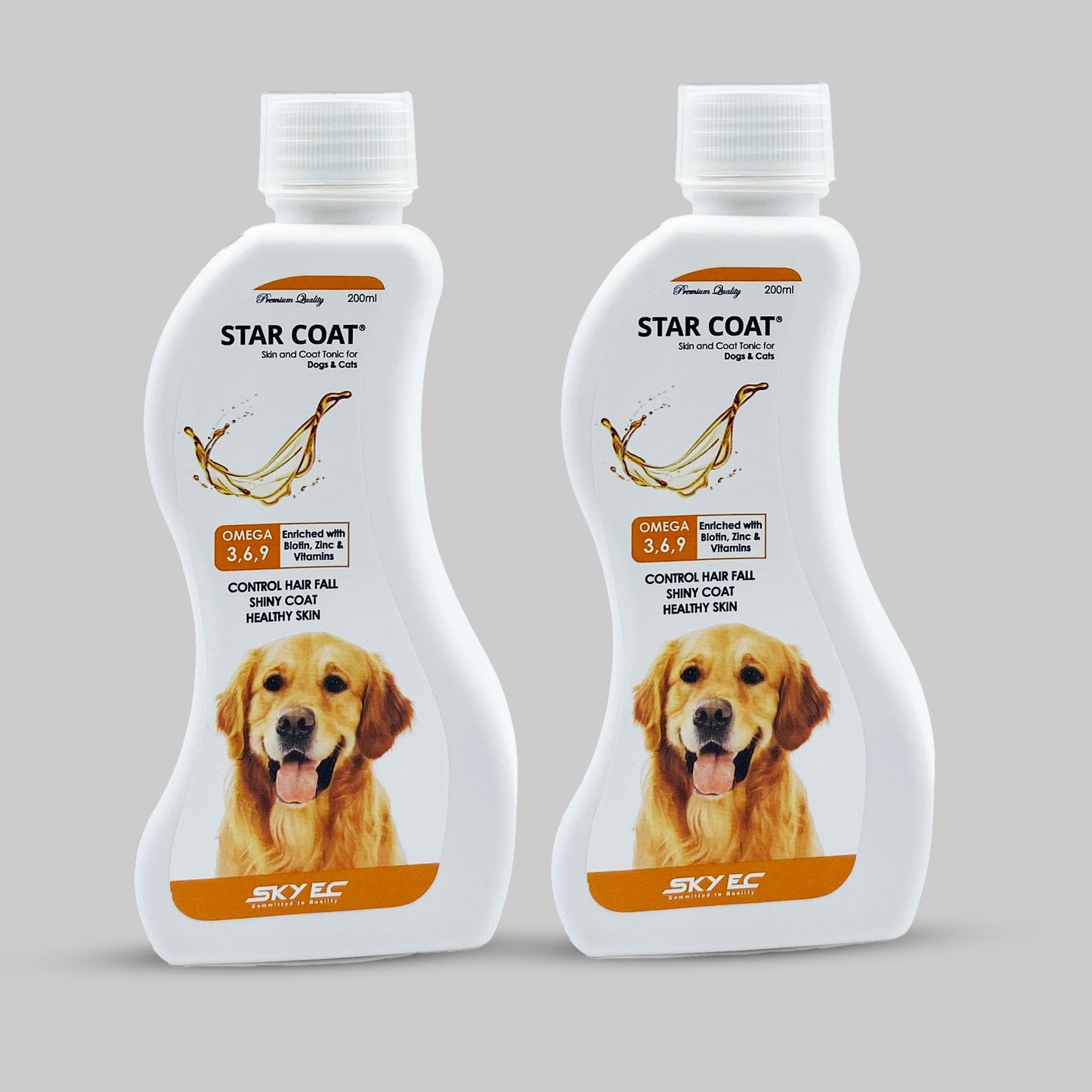 ALP Star Coat Skin & Coat Tonic for Dogs & Cats (200ml) | Omega 3 6 9 + Biotin Supplement | Reduces Shedding, Itching & Dry Skin | Promotes Shiny, Healthy Fur